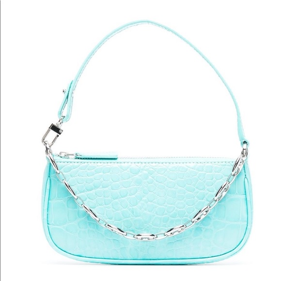 EUC BY FAR Aqua Blue Genuine Leather Mini Rachel Bag - Picture 7 of 16